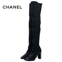 CHANEL シャネル パンツ レギンス 黒 ベロア サイズ38 美品 - メルカリ