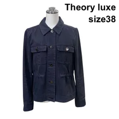 ◇ セオリーリュクス Theory luxe ジャケット 長袖 カジュアル ウォッシュドツイル ドロスト ネイビー 綿100％ 38 M 9号 レディース Z6C123のサムネイル