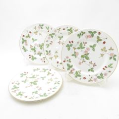 【美品】ウェッジウッド　ワイルドストロベリー　17.5cmデザートプレート　黒壺 美品】ウェッジウッド 17.5cm黒壺プレート5枚 ワイルドストロベリー 食器