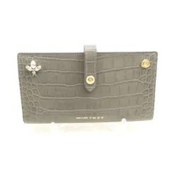 美品A.D.M.JエーディーエムジェークリスタルBee長財布1点二つ折りビジュピンククロコ型押しレディースAD1881のサムネイル