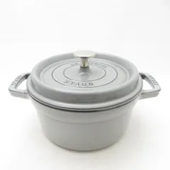 美品 STAUB ストウブ ピコココット ラウンド 両手鍋 鋳物ホーロー 20cm ほうろう 琺瑯 料理 調理器具 SU14173Z のサムネイル