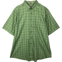 Vintage 90s-00s L.L.Bean WRINKLE FREE TRADITIONAL FIT Short-Sleeve Button-Down Check Shirt, Men's Size XL (approx.) / eaa641466