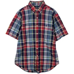 古着 ラルフローレン Ralph Lauren CLASSIC FIT マドラスチェック 半袖 ボタンダウン チェックシャツ メンズM相当/eaa643938