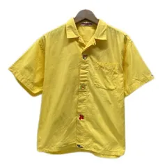 【中古】　MIKI HOUSE MEN'S　プレーンシャツ　半袖　シャツ　トップス　オープンカラー　胸ポケット　無地　ワンポイント　ブランドロゴ　刺しゅう　日本製　古着　/2009のサムネイル