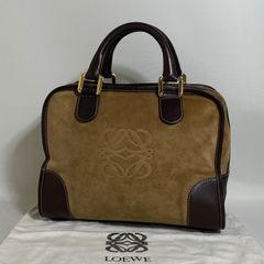 2606-4｜ロエベ ボストンバッグ レザー ネイビー アナグラム - メルカリ