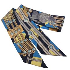 HERMES エルメス ツイリー ボルデュック リボン柄 ホワイトxブラック