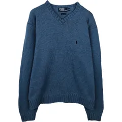 古着 ラルフローレン Ralph Lauren POLO by Ralph Lauren Vネック コットンニットセーター メンズXL相当/eaa637171
