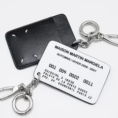 MAISON MARGIELA メゾン マルジェラ キーホルダー 4ステッチ キーチェーン SA1VL0053 P8831 レディース ユニセックス ブラック カーフレザー シワ加工 キーリングのサムネイル