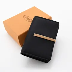 TOD'S トッズ カードホルダー レザー ビジネス カードケース XAWDBM58200ROR レディース ブラック カーフレザー バレッタメタル ロゴ 名刺入れのサムネイル