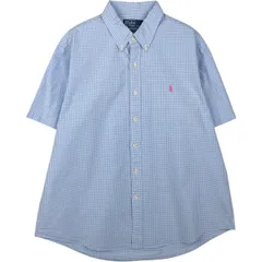 古着 ラルフローレン Ralph Lauren CUSTOM FIT 半袖 ボタンダウン チェックシャツ メンズXL相当/eaa644845