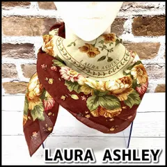 LAURA  ASHLEY ローラアシュレイ　スカーフ/ストール/ショール　サイズ：約88×86　エンジ色系　お花柄　現状品　NMO5-108-08のサムネイル