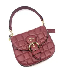 COACH　コーチ　C7838　KLEO　17　LEATHER　HAND　BAG　クリオ　キルティング　ハンドバッグ　ワンショルダーバッグ　レッド　保存袋付