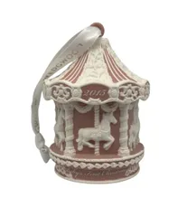 ウェッジウッド クリスマスオーナメント メリーゴーランド ピンク 2015 WEDGWOOD - ウェッジウッド オーナメント メリーゴーランド ピンク