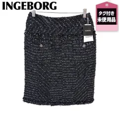 タグ付き未使用品 INGEBORG ツイードスカート 4 ブラックのサムネイル