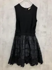 Rirandture リランドチュール ニット 切り替え ノースリーブ ワンピース size2/黒 ■◆ レディース