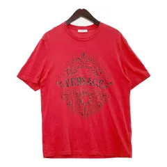 VERSACE COLLECTION ヴェルサーチ コレクション Tシャツ カットソー 半袖 ロゴプリント メンズ Sサイズ レッド トップス DM19084■のサムネイル