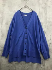 PLST プラステ 12-2203009 薄手 コットン スリット カーディガン sizeL/青 ■◇ レディース