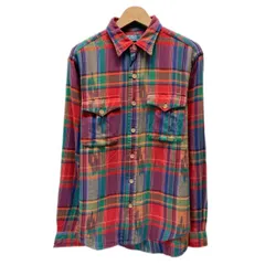 【中古】　POLO by RALPH LAUREN　チェックシャツ　長袖　シャツ　トップス　レギュラーカラー　胸ポケット　古着　/1552