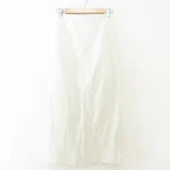 美品 23AW NOTHINGEVERYTHING ナッシングエブリシング PUコーティング バックスリット タイト ロング マキシスカート ホワイト レディース 古着 中古 USED