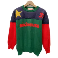 【中古】　MIKI HOUSE MEN'S　セーター　長袖　ニット　トップス　クルーネック　ブランドロゴ　ナンバー　星　クレイジーパターン　日本製　古着　/1952のサムネイル