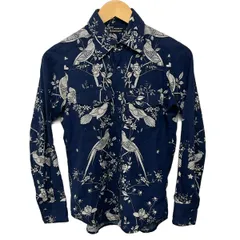 Bohemians(ボヘミアンズ) 長袖シャツ サイズ0 XS メンズ美品  - ネイビー×白 花柄/鳥のサムネイル