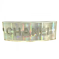 シャネル ヘアアクセサリー レディース バレッタ ロゴ アクセサリー ファッションアイテム ホログラム CHANEL    97P クリア マルチカラー シルバー金具 約44.0g 1997年【中古品】