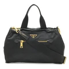 PRADA プラダ トートバッグ ハンドバッグ 2WAY ショルダーバッグ 斜め掛け ナイロン レザー NERO 黒 ブラック ゴールド金具 BN1843