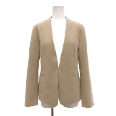 グリーンレーベルリラクシング ユナイテッドアローズ green label relaxing 美品 ジャケット 上着 38 ベージュ ノーカラー 無地 /TQ ■FF