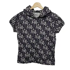 Lois CRAYON(ロイスクレヨン) 半袖カットソー サイズM レディース美品  - パープル×白 花柄/フードのサムネイル