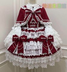 Han Girl】十字心結ロリィタドレス3点セット アカ 赤ロリ - メルカリ