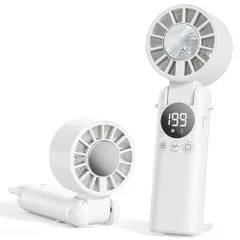 HAGOOGI ハンディファン 冷却プレート 【2026革新版・瞬間冷却 -28℃＆199段階風量調整】 携帯扇風機 静音 20dB 6000mAh大容量 最大16H稼働 手持ち扇風機 卓上/首掛け/手持ち/冷却 4Way 折り畳み式 LED 4c42686f