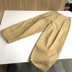 f001 L3 美品 ロエベ LOEWE パンツ 綿パン ロングパンツ コットンボトム レザーロゴ サイズ 34 ベージュのサムネイル