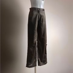 ✨ギャップ ストレートパンツ 無地 ビッグサイズ 35R 茶 本革 お出かけ 