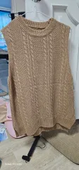 ケーブルニット ベスト ベージュ