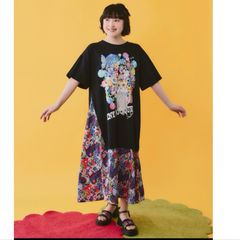 スカラー ScoLar 162661：天竺×蝶柄布帛ワンピース - メルカリ