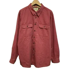 【中古】　L.L.Bean　ワークシャツ　長袖　トップス　レギュラーカラー　胸ポケット　無地　アウトドア　古着　/1152