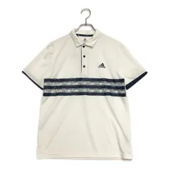 中古 メンズ アディダスゴルフ adidas GOLF 半袖ポロシャツ M 白 ホワイト 3ストライプス