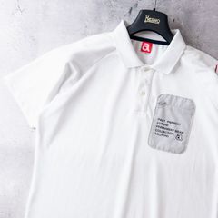 美品 archivio アルチビオ 吸汗速乾 半袖 ポロシャツ ラグラン ジップポケット 50(LL) ホワイト ゴルフ 美品 archivio アルチビオ 吸汗速乾 ストレッチ 半袖 ポロシャツ