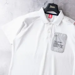 美品 archivio アルチビオ 吸汗速乾 ストレッチ 半袖 ポロシャツ ラグラン ジップポケット 日本製 メンズ 50 (LL) ホワイト 白 ゴルフウェアのサムネイル