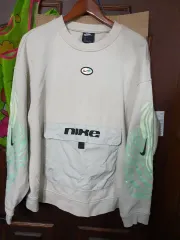 ナイキ スウェット ポケット 炎 プリント large ヴィンテージ レア ユニーク 中古