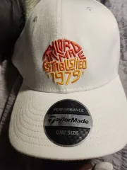 テーラーメイド 白 ベースボールキャップ 帽子 ゴルフ ドイツ モーター キャップ ヴィンテージ オールドスクールのサムネイル