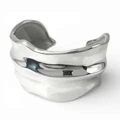 極美品△TIFFANY&Co. ティファニー ヴィンテージ 925 リーフ カフ