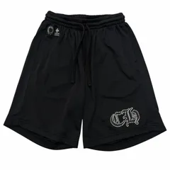 良品▼CHROME HEARTS クロムハーツ CHプリント ワッペン付き メッシュ ハーフパンツ ショートパンツ ブラック XS USA製 メンズのサムネイル