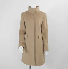 MaxMara STUDIO ◆ 羊毛 スタンドカラー ロングコート キャメルカラー (サイズ40 USA:6) マックスマーラ ◆GG55
