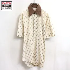 70s vintage ARROW 総柄 半袖シャツ メンズ 表記Mサイズ