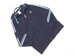 adidas アディダス ロゴ 刺 トラック ジャケット sizeM/紺 ■◇ メンズ