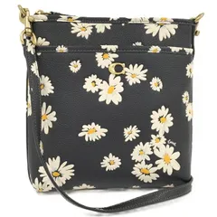 COACH ショルダーバッグ フラワープリント レザー ブラック系 CS131