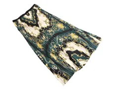 ZARA TRF ザラ トラファ 総柄 プリーツ スカート sizeS/緑 ■◇ レディース
