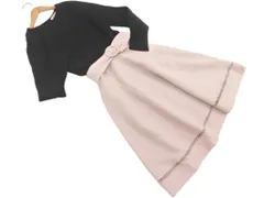 Apuweiser-riche アプワイザーリッシェ リブ 切替 バイカラー ニット ワンピース size2/黒ｘピンク ◇■ レディース