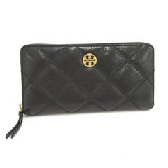 ラシット 黒色牛革キルティング ラウンドファスナー長財布 - メルカリ